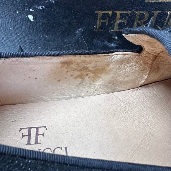 Mens Ferucci black slippers slides loafers flats crystal GZ Rhinestones size 9 - Picture 11 of 11